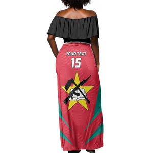 Afro Mozambique Football Custom Off Shoulder Maxi Dress Go Os Mambas