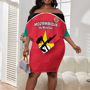 Afro Mozambique Football Custom Off Shoulder Short Dress Go Os Mambas