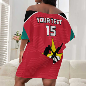 Afro Mozambique Football Custom Off Shoulder Short Dress Go Os Mambas