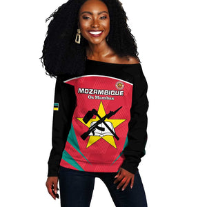 Afro Mozambique Football Custom Off Shoulder Sweater Go Os Mambas