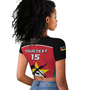 Afro Mozambique Football Custom Raglan Cropped T shirt Go Os Mambas