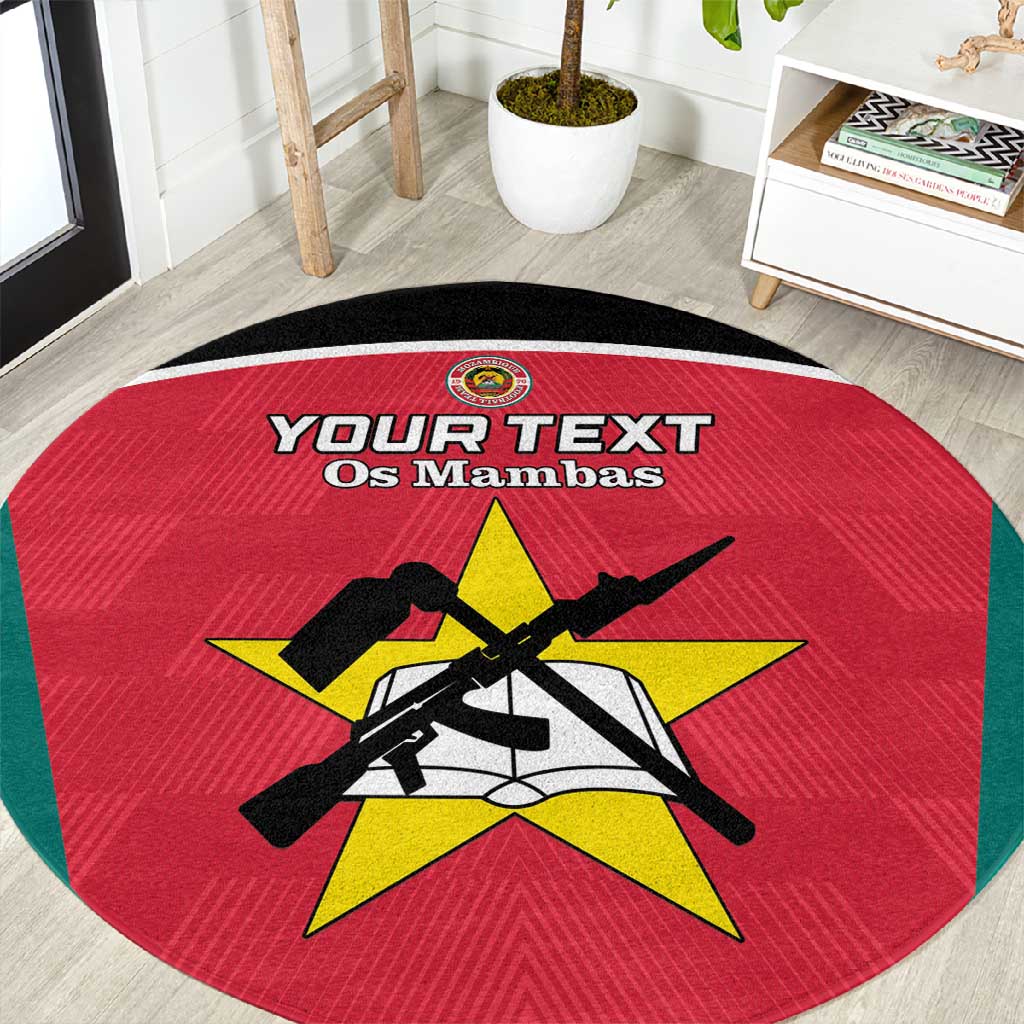 Afro Mozambique Football Custom Round Carpet Go Os Mambas