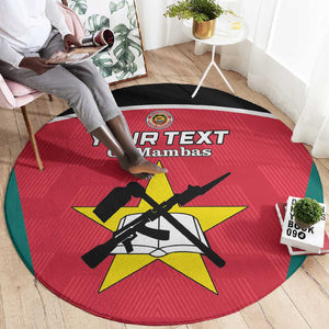 Afro Mozambique Football Custom Round Carpet Go Os Mambas