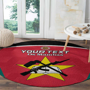 Afro Mozambique Football Custom Round Carpet Go Os Mambas