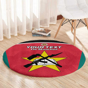 Afro Mozambique Football Custom Round Carpet Go Os Mambas