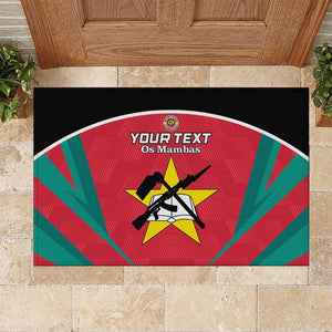 Afro Mozambique Football Custom Rubber Doormat Go Os Mambas