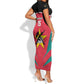 Afro Mozambique Football Custom Short Sleeve Bodycon Dress Go Os Mambas LT15