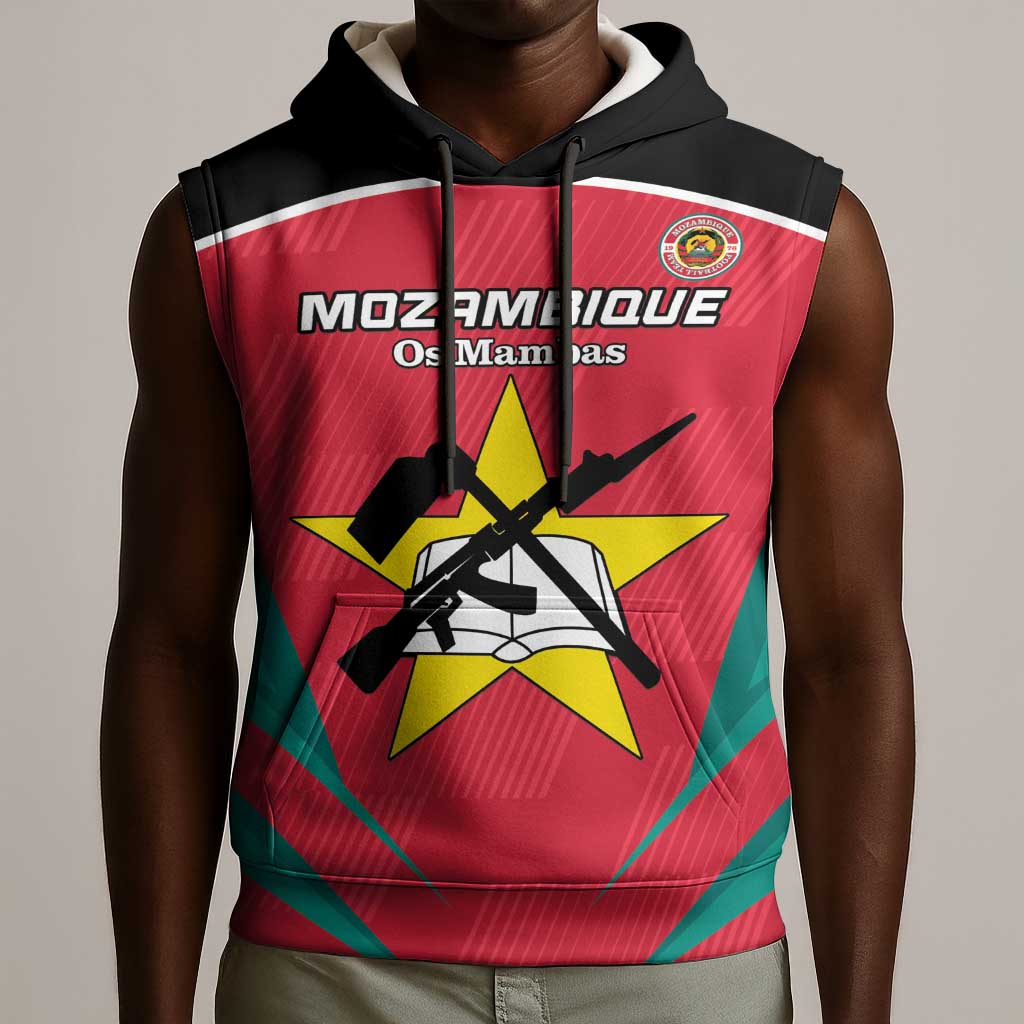 Afro Mozambique Football Custom Sleeveless Hoodie Go Os Mambas - African Pride