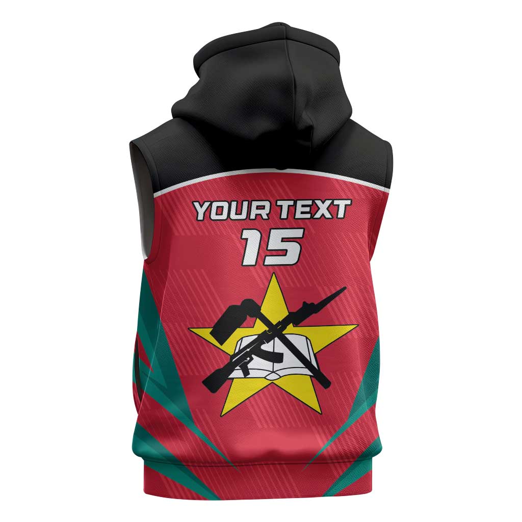Afro Mozambique Football Custom Sleeveless Zip Hoodie Go Os Mambas - African Pride
