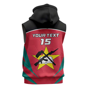 Afro Mozambique Football Custom Sleeveless Zip Hoodie Go Os Mambas - African Pride