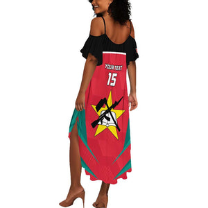 Afro Mozambique Football Custom Summer Maxi Dress Go Os Mambas