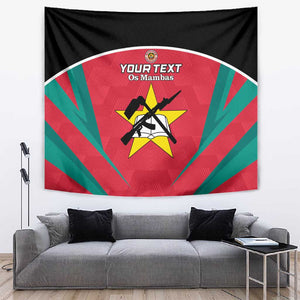 Afro Mozambique Football Custom Tapestry Go Os Mambas