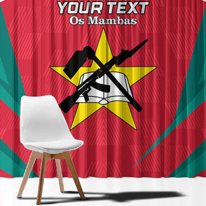 Afro Mozambique Football Custom Window Curtain Go Os Mambas