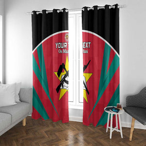 Afro Mozambique Football Custom Window Curtain Go Os Mambas