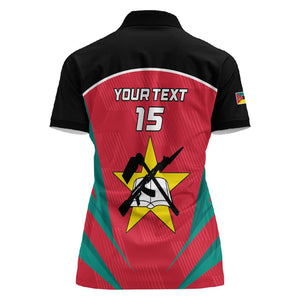 Afro Mozambique Football Custom Women Polo Shirt Go Os Mambas