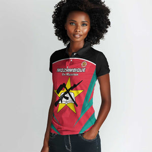 Afro Mozambique Football Custom Women Polo Shirt Go Os Mambas