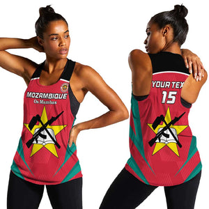 Afro Mozambique Football Custom Women Racerback Tank Go Os Mambas