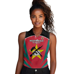 Afro Mozambique Football Custom Women Sleeveless Polo Shirt Go Os Mambas