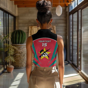 Afro Mozambique Football Custom Women Sleeveless Polo Shirt Go Os Mambas