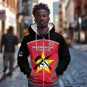 Afro Mozambique Football Custom Zip Hoodie Go Os Mambas