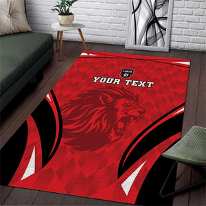 Afro Libya Football Custom Area Rug Barbary Lion - Sporty Style