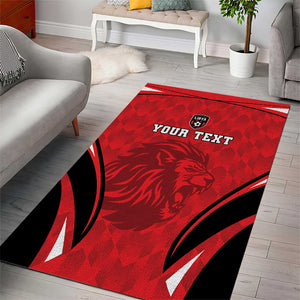 Afro Libya Football Custom Area Rug Barbary Lion - Sporty Style