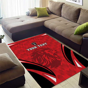 Afro Libya Football Custom Area Rug Barbary Lion - Sporty Style