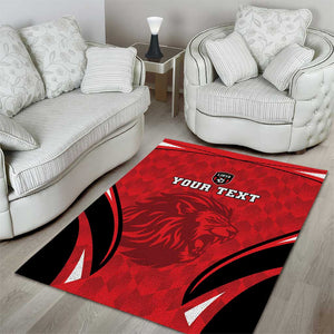 Afro Libya Football Custom Area Rug Barbary Lion - Sporty Style