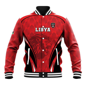 Afro Libya Football Custom Baseball Jacket Barbary Lion - Sporty Style