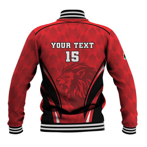 Afro Libya Football Custom Baseball Jacket Barbary Lion - Sporty Style