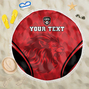 Afro Libya Football Custom Beach Blanket Barbary Lion - Sporty Style