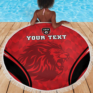 Afro Libya Football Custom Beach Blanket Barbary Lion - Sporty Style