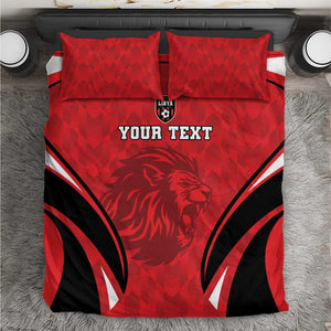 Afro Libya Football Custom Bedding Set Barbary Lion - Sporty Style