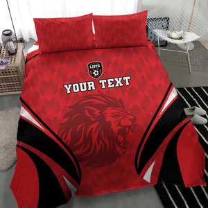 Afro Libya Football Custom Bedding Set Barbary Lion - Sporty Style