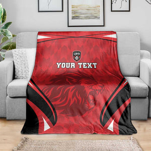 Afro Libya Football Custom Blanket Barbary Lion - Sporty Style