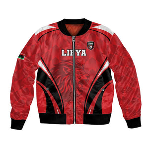 Afro Libya Football Custom Bomber Jacket Barbary Lion - Sporty Style