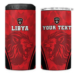 Afro Libya Football Custom 4 in 1 Can Cooler Tumbler Barbary Lion - Sporty Style
