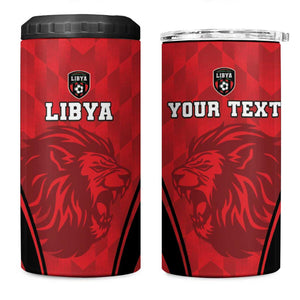 Afro Libya Football Custom 4 in 1 Can Cooler Tumbler Barbary Lion - Sporty Style