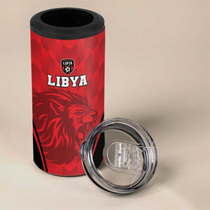 Afro Libya Football Custom 4 in 1 Can Cooler Tumbler Barbary Lion - Sporty Style