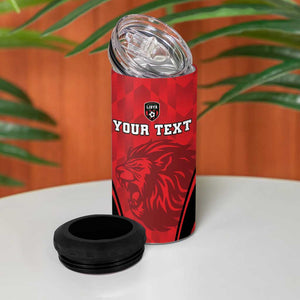 Afro Libya Football Custom 4 in 1 Can Cooler Tumbler Barbary Lion - Sporty Style