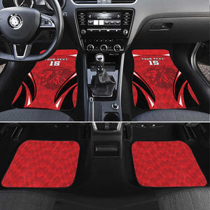 Afro Libya Football Custom Car Mats Barbary Lion - Sporty Style