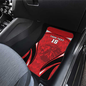 Afro Libya Football Custom Car Mats Barbary Lion - Sporty Style