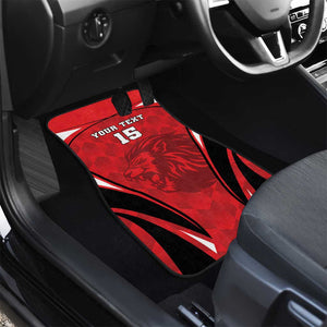 Afro Libya Football Custom Car Mats Barbary Lion - Sporty Style