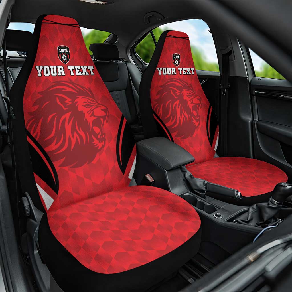 Afro Libya Football Custom Car Seat Cover Barbary Lion - Sporty Style