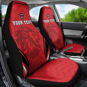 Afro Libya Football Custom Car Seat Cover Barbary Lion - Sporty Style