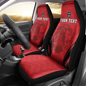 Afro Libya Football Custom Car Seat Cover Barbary Lion - Sporty Style