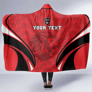 Afro Libya Football Custom Hooded Blanket Barbary Lion - Sporty Style