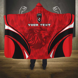 Afro Libya Football Custom Hooded Blanket Barbary Lion - Sporty Style