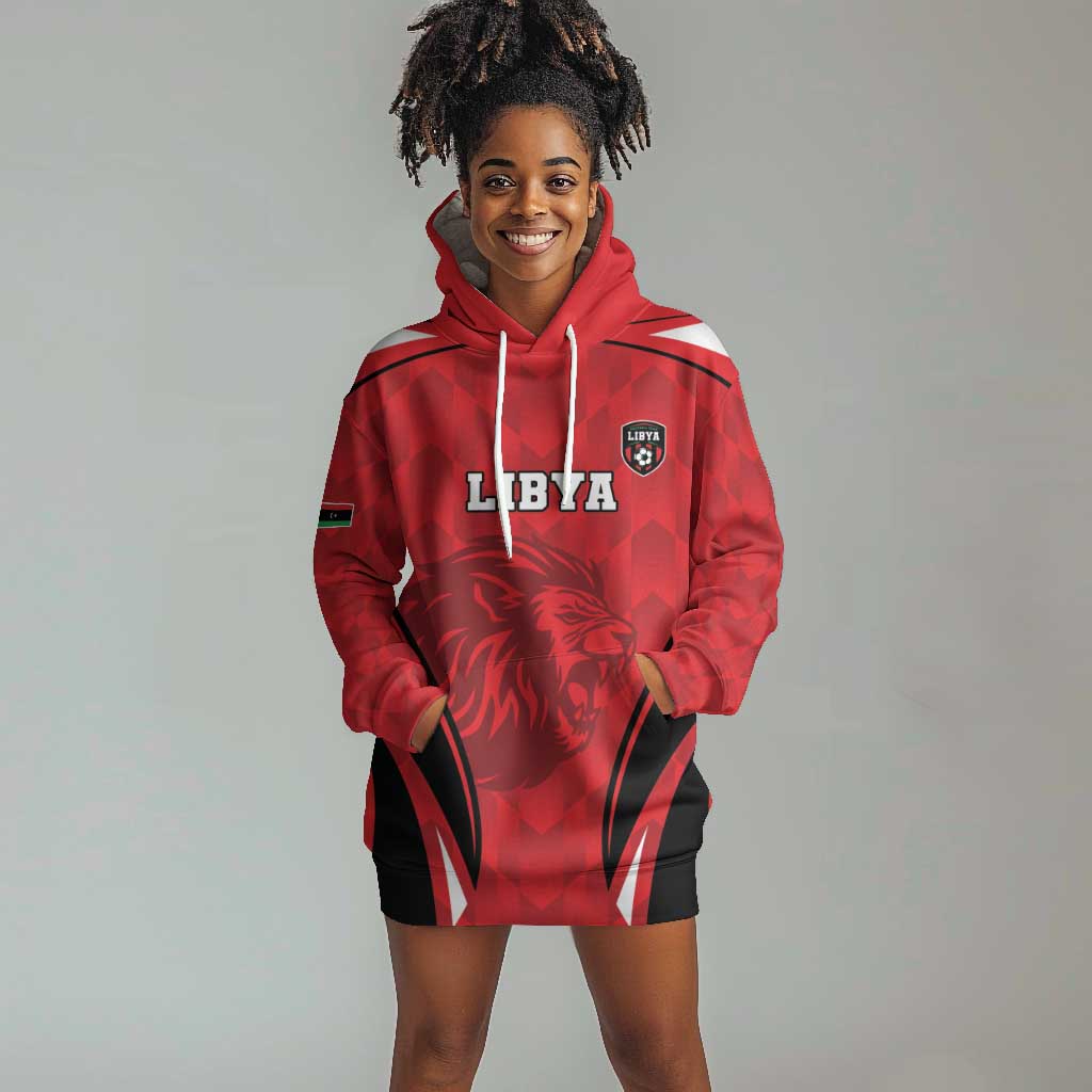 Afro Libya Football Custom Hoodie Dress Barbary Lion - Sporty Style