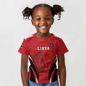 Afro Libya Football Custom Kid T shirt Barbary Lion - Sporty Style